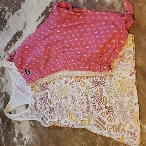 Pink Victoria's Secret Set. Ribbed tank top and Y2K lounge shorts. Both sizes: M